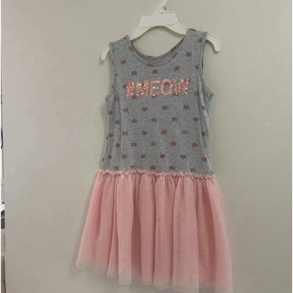 2 for $15 Children's Place Girls Sequin & Tutu Tulle Fabric Dress in pretty Pink - Picture 3 of 8